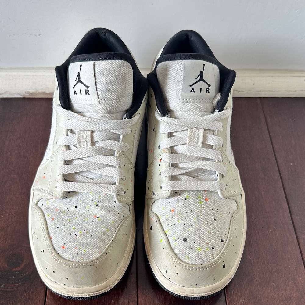 Nike Air Jordan 1 Low SE Paint Splatter White Canvas Men’s Sneakers